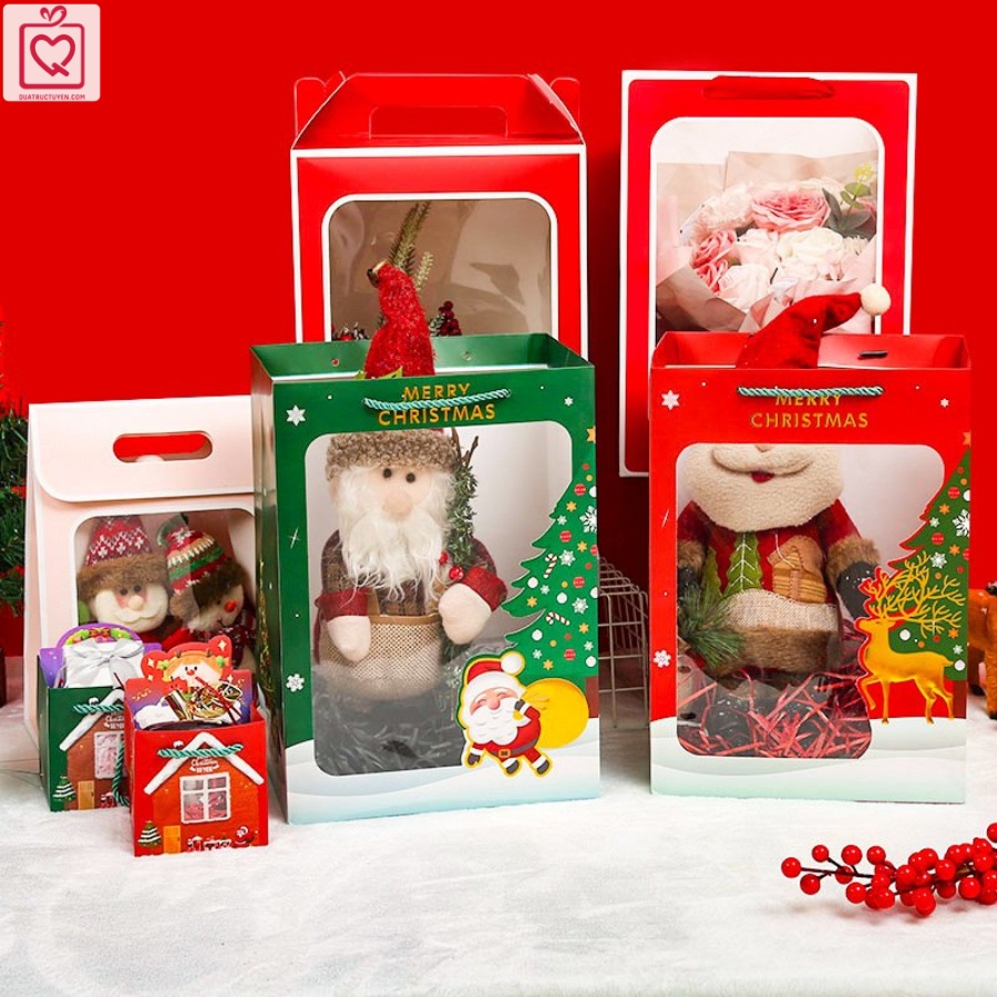 Túi quà giáng sinh Noel, Túi giấy đựng quà hoạ tiết Noel đẹp mắt