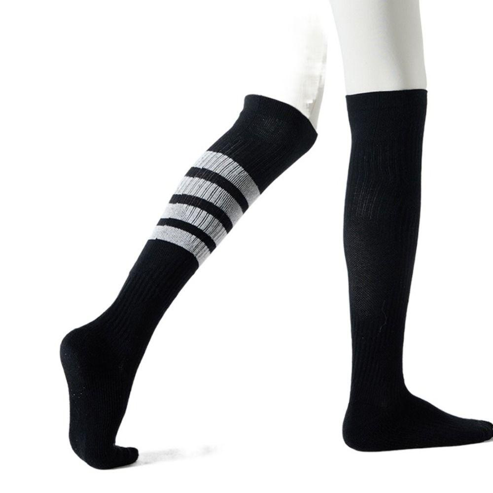 FALLFORBEAUTY Vớ Thể Thao Dài Qua Gối Kẻ Sọc Nhiều Màu Ấm Áp Phong Cách Harajuku JK Cho Nữ