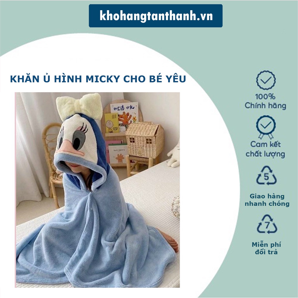 KHĂN Ủ HÌNH MICKY CHO BÉ YÊU SIÊU ẤM VÀ THẤM HÚT