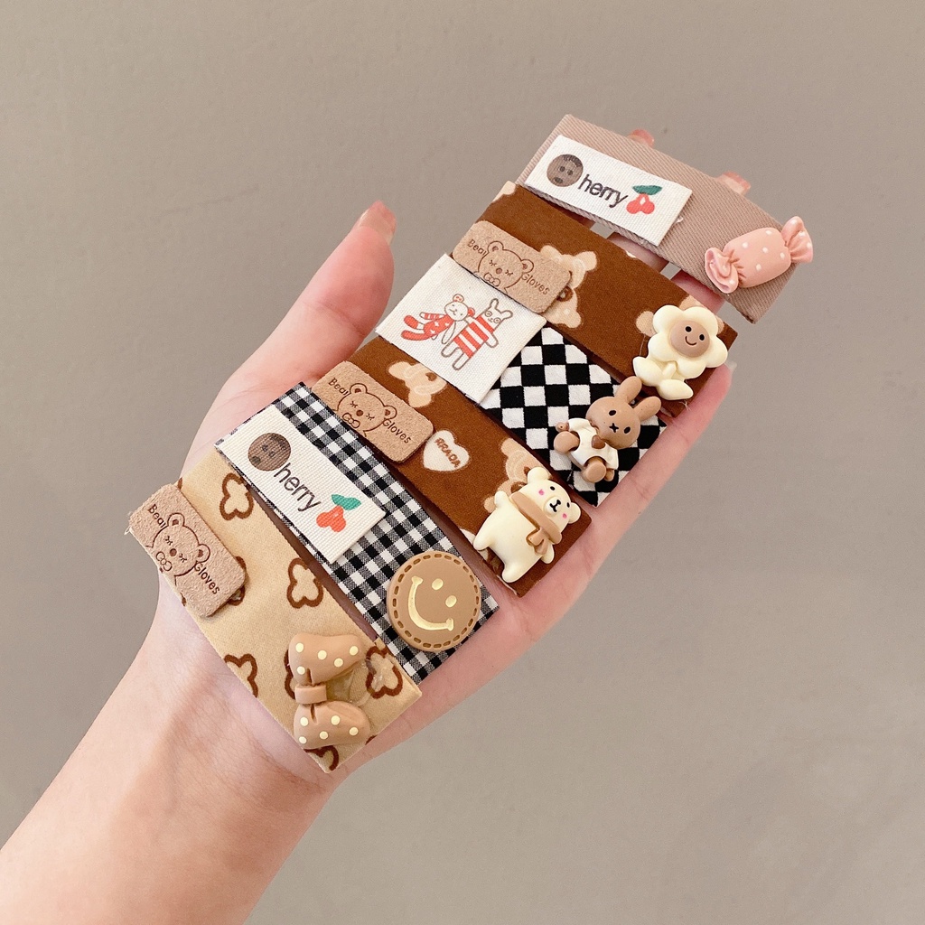 5/6pcs Kẹp Tóc Lông Nhung Thời Trang Thu Đông Hàn Quốc Cho Nữ