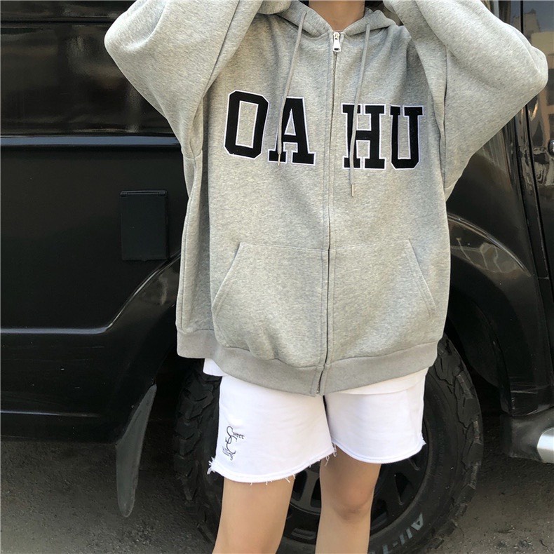 Áo Khoác Nỉ Bông OAHU JACKET Unisex, Áo Hoodie Zip Nam Nữ Form Rộng Phong Cách Hàn Ảnh thật Có Sẵn