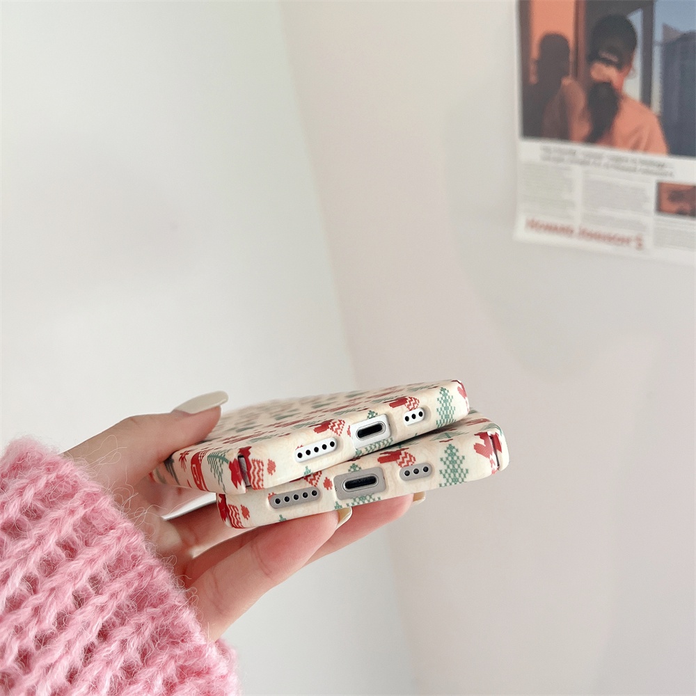 Ốp Điện Thoại PC Cứng Viền Tpu Dẻo Họa Tiết Hoạt Hình Phong Cách Giáng Sinh Chống Sốc Cho iPhone 14 13 12 11 Pro XS Max
