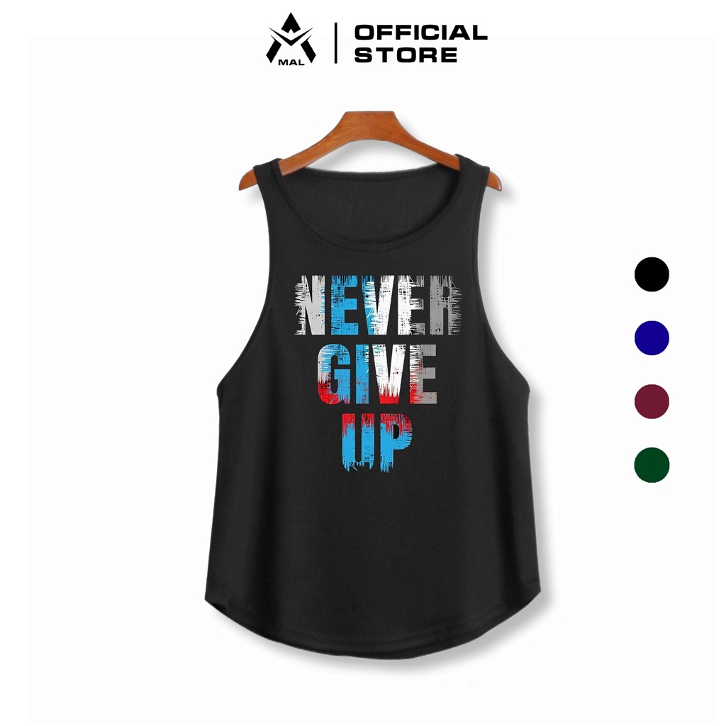Áo Thun Ba Lỗ Tank Top thể thao nam thoáng khí mát mẻ NEVER GIVE UP -MALBL003- MAL STORE