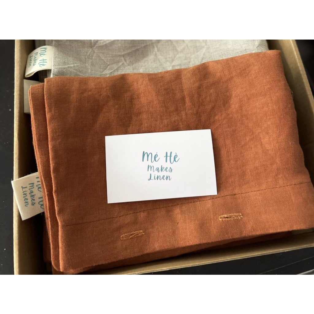 Vỏ gối linen tưng premium washed - Mé Hè