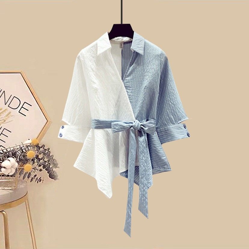 Set Áo Sơ Mi Phối Chân Váy Denim Thời Trang Mùa Thu 2023 Cho Nữ