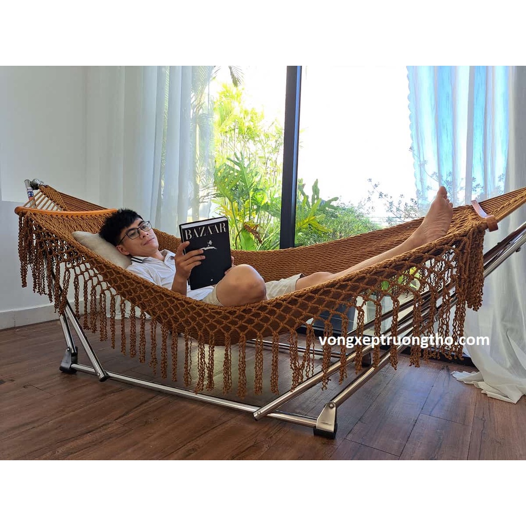 BỘ VÕNG XẾP INOX ĐAN COTTON