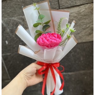 Hoa hồng giấy nhún bó 1 bông, quà tặng, hoa hồng