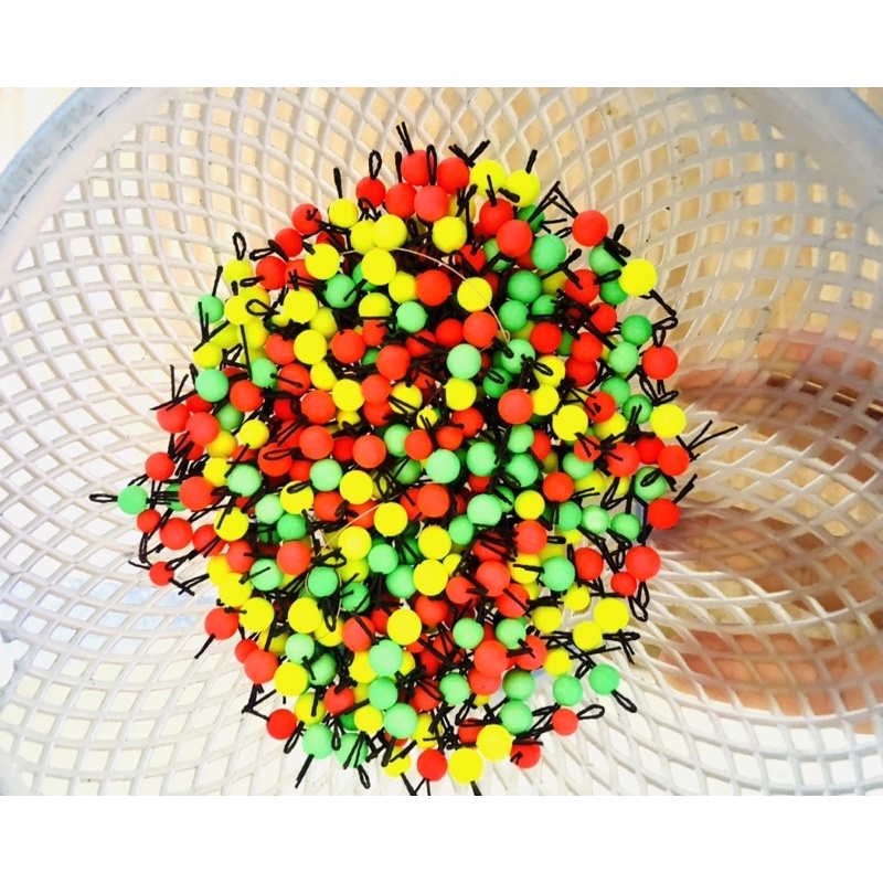 Xốp boli câu cá móc sẵn dây.Bịch 30 hạt