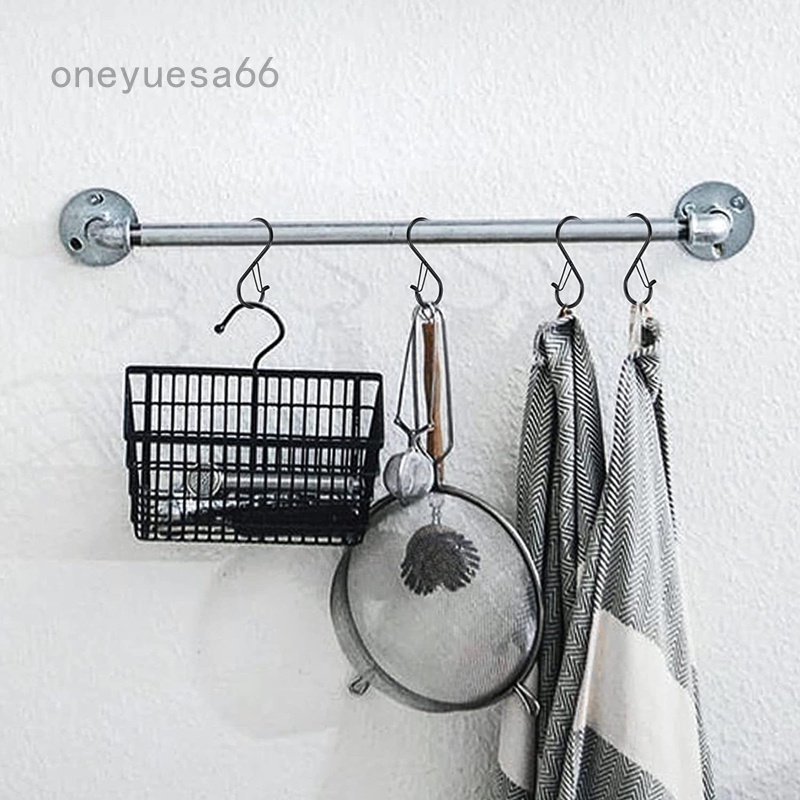 Bộ 10 Móc Chữ S Bằng Kim Loại Màu Đen Có Khóa An Toàn Cho Cây Trồng / Đèn / Chảo / Nồi Chảo