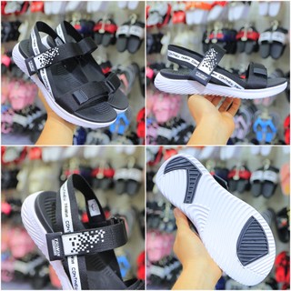 Giày sandal quai dù cao cấp màu trắng đen kinh điển