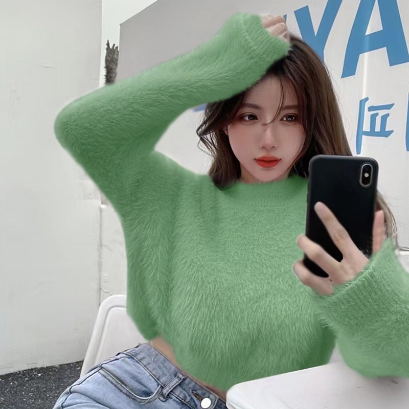 Áo Sweater Dệt Kim Màu Sắc Xinh Xắn Cho Nữ