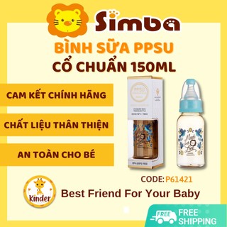Bình sữa simba ppsu-dorothy wonderland cổ chuẩn màu xanh dương 150ml