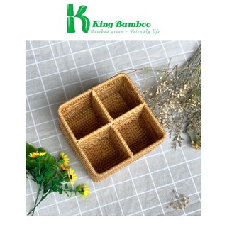 Giỏ mây đựng đũa dĩa, bút, trang trí mây tre đan KING BAMBOO