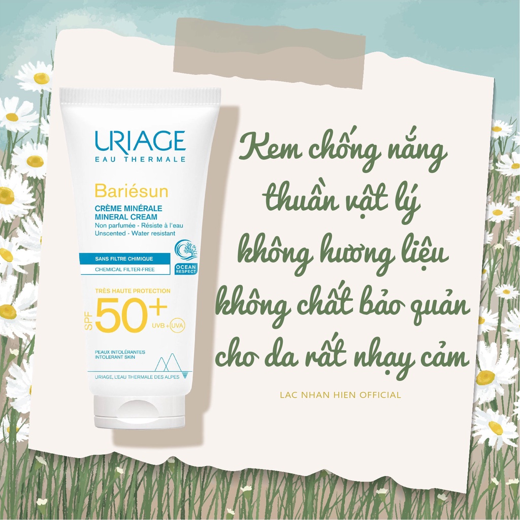 KEM CHỐNG NẮNG THUẦN VẬT LÝ URIAGE BARIESUN MINERAL CREAM SPF50+ CHO DA RẤT NHẠY CẢM