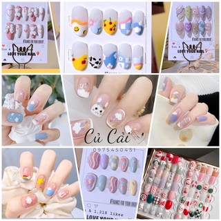 Móng úp nail box thiết kế móng giả sơn gel tặng keo dũa nhiều mẫu cute