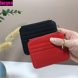 Ví Đựng Thẻ ID / Tiền Xu Màu Trơn Đa Năng Kiểu Cổ Điển Thời Trang Cho Nữ
