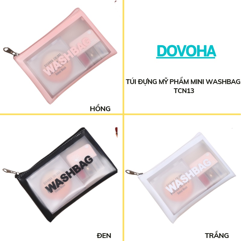 Túi đựng mỹ phẩm washbag ví mini đựng đồ trang điểm đồ cá nhân chống thấm nước DOVOHA TCN13