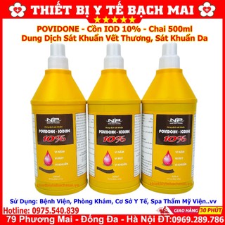 Dung dịch povidine 10% iod sát trùng, sát khuẩn vết thương - chai 500ml