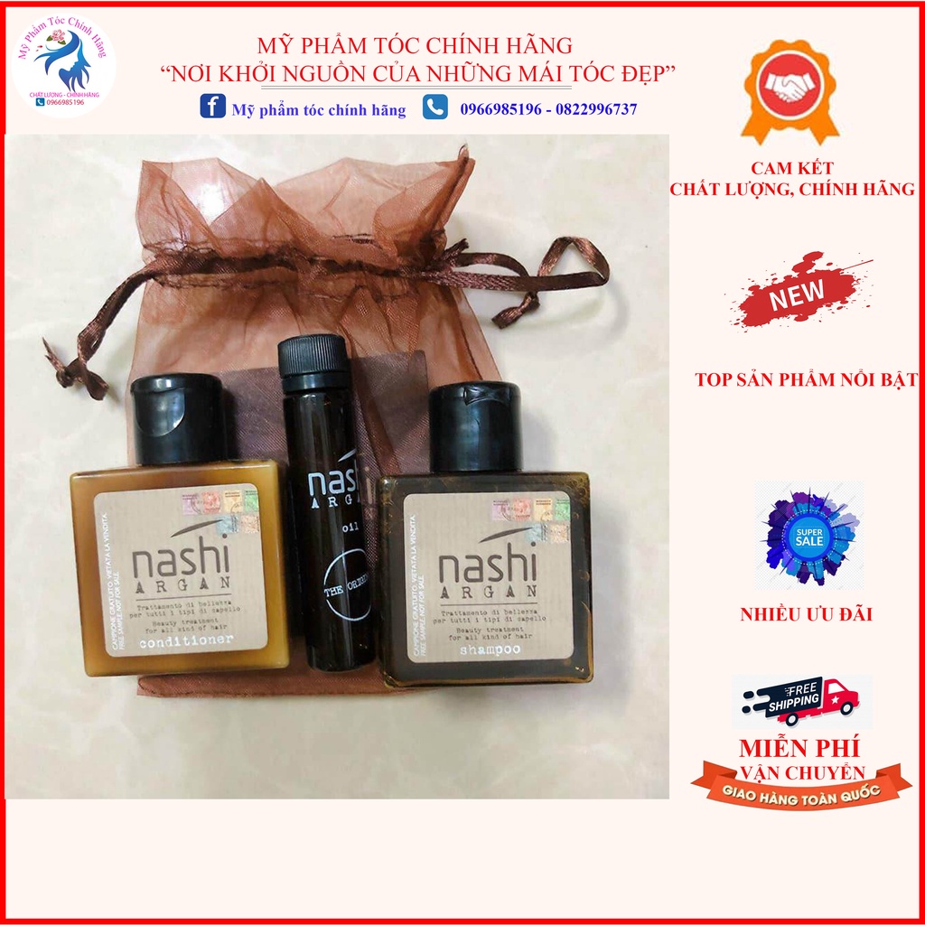 🏎 SIÊU TIỆN LỢI ĐI DU LỊCH 🏎 Bộ Dầu gội xả phục hồi hư tổn MINI NASHI ARGAN chính hãng