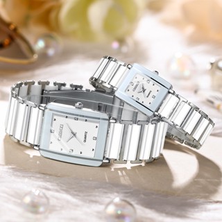 Chenxi Đồng Hồ Đeo Tay Mặt Vuông Bằng Gốm Sứ Trắng Đen Sang Trọng Quà Tặng Sang Trọng Cho Cặp Đôi His Hers