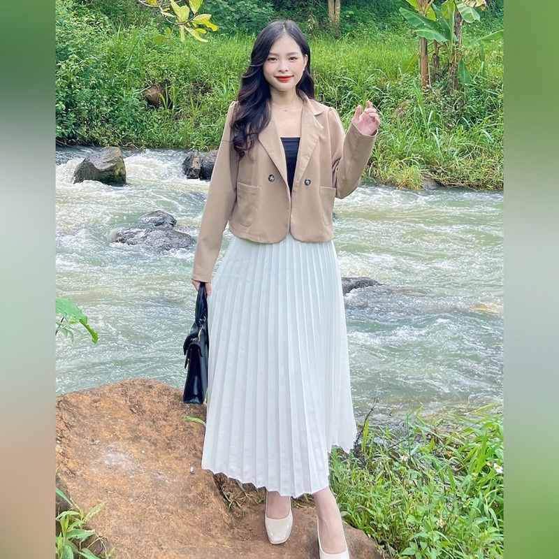 Áo blazer form lửng 2 túi trước