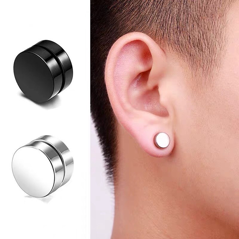 Khuyên Tai Nam Châm tròn IDOL basic GD GIÁ 1 CHIẾC, Bông Tai Hoa Tai Nam Không Cần Bấm Lỗ Cực Chất Maxshopdoc