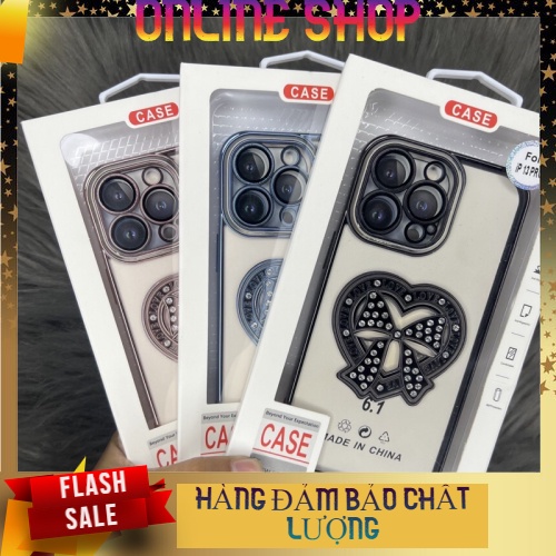 ốp lưng trong viền đính đá hình trái tim dành cho iphone 13/13pro/13prm/12prm/11prm-phụ kiện online shop