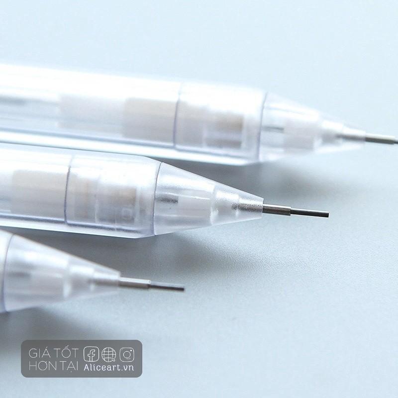 Bút chì bấm cơ ngòi màu trong suốt mờ và ngòi chì 0.5mm 0.7mm tiện dụng cho học sinh Sale