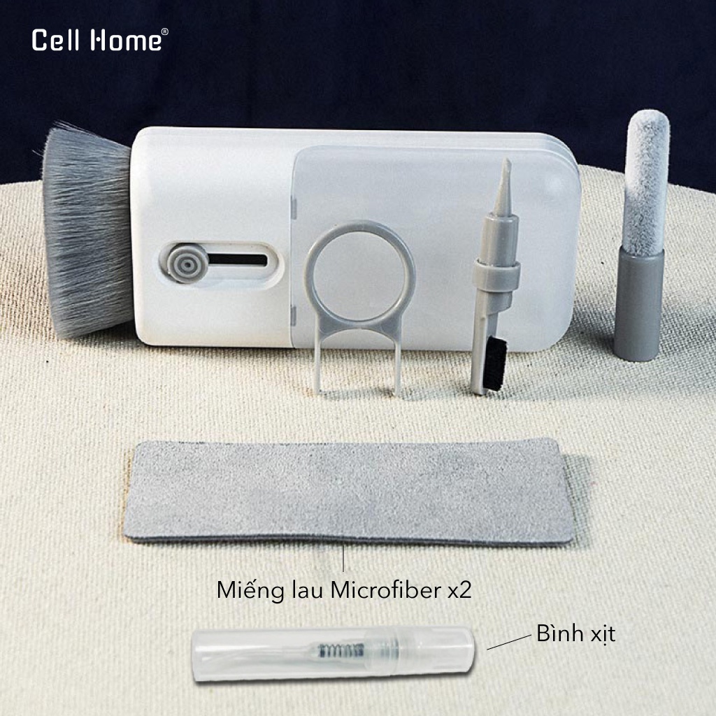 Bộ dụng cụ vệ sinh laptop tai nghe bàn phím cơ màn hình máy tính 6 món trong 1 đa năng