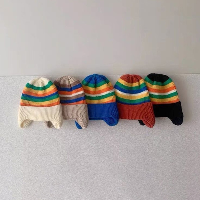 Mũ Dệt Kim Màu Sắc Tương Phản Thời Trang Thu Đông Cho Bé
