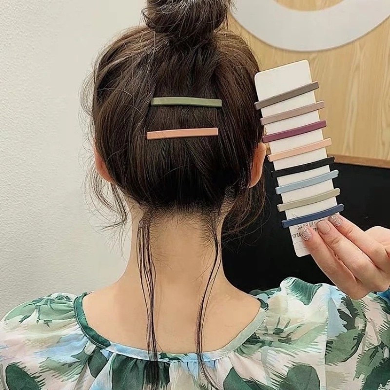 Kẹp Tóc Mỏ Vịt Một Cánh / Kẹp Tóc Nhám Đơn Giản Màu Sắc Morandi Giản Dị Dành Cho Bạn Nữ
