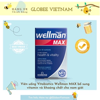 [HÀNG CHÍNH HÃNG UK] Viên uống vitamin tổng hợp nam giới Wellman Max- 84 viên (Bill Anh)