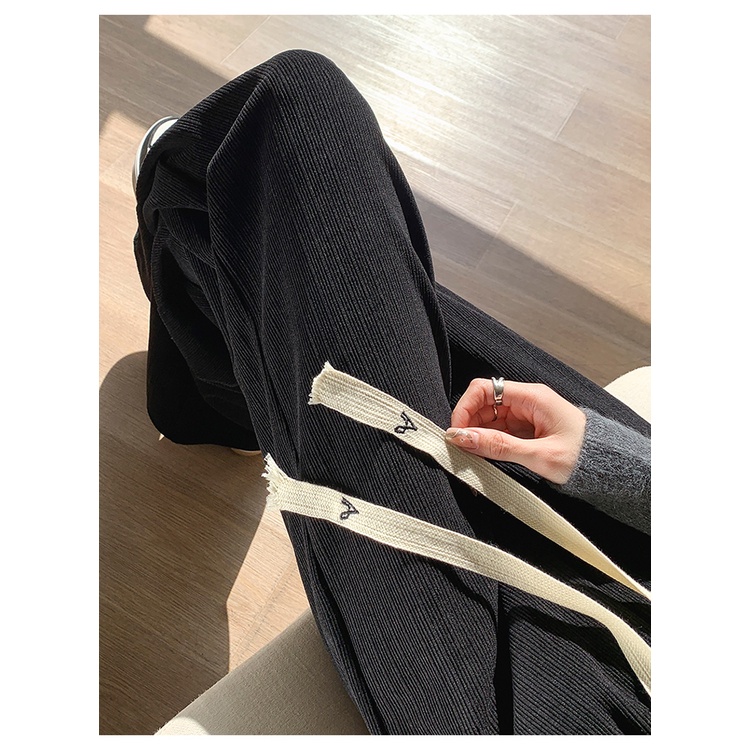 [QUÀ TẶNG BUỘC TÓC XINH XẮN] Quần ống rộng nhung tăm dây 100