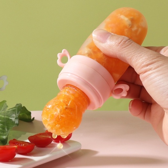 [Siêu rẻ] Bình ăn dặm đa năng, bình thìa kèm bình tập nhai 2 trong 1