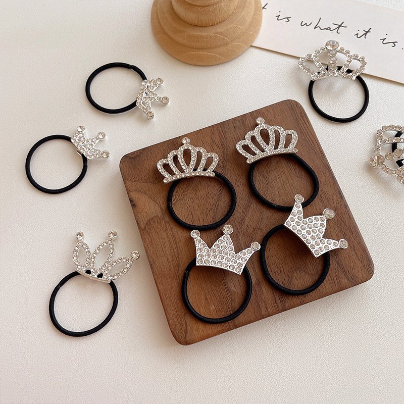 Dây buộc tóc vương miện nhỏ nhắn xinh xắn siêu dễ thương phụ kiện tóc cho bé gái