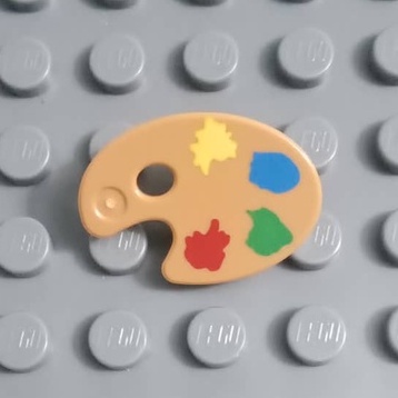 Đồ Chơi Chính Hãng Minifigure, Utensil Paint Palette with Yellow, Blue, Green and Red Paint Spots Pattern
