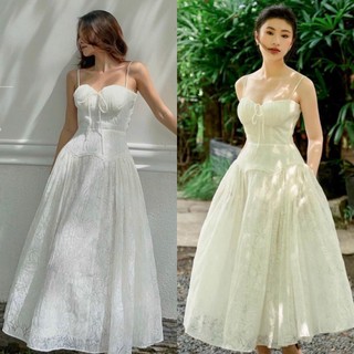Đầm midi hai dây cúp ngực