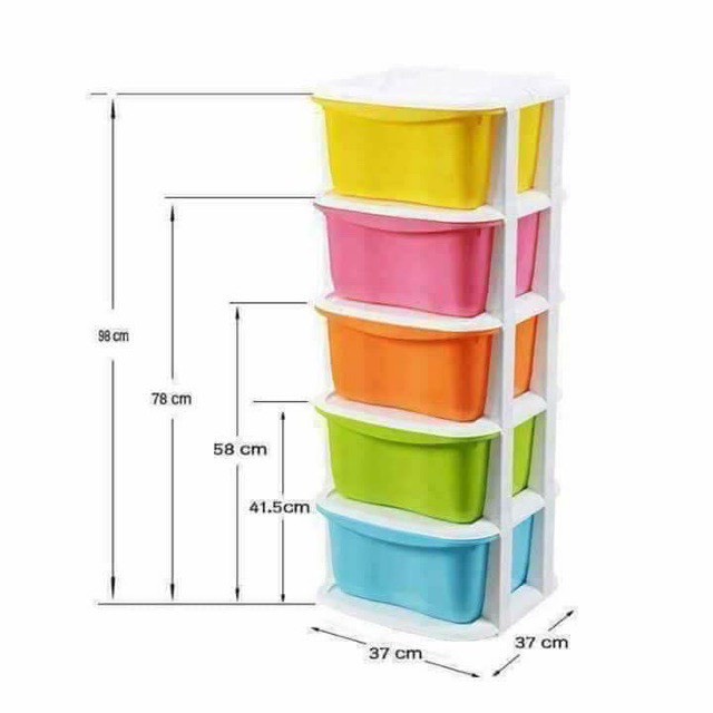 Tủ Nhựa Đa Sắc 5 Tầng, Có Bánh Xe Hàng Việt Nam