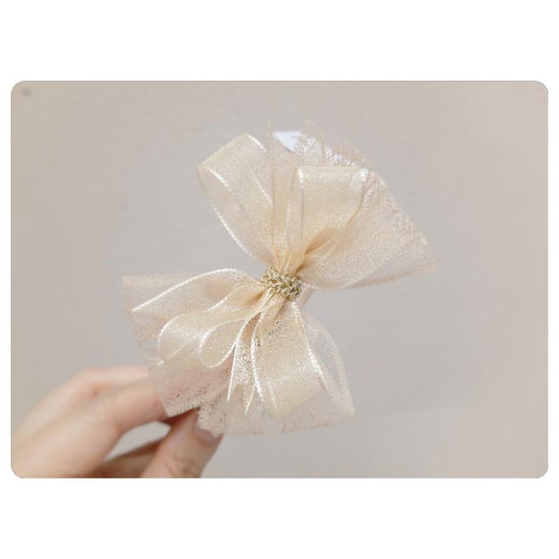 Storm Hairbow - bờm gọng/ bờm tóc handmade nơ beige cho công chúa