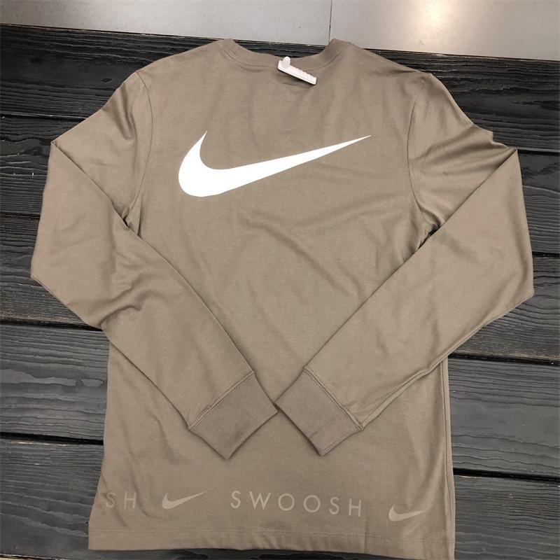 Nike Áo Thun cotton swoosh Cổ Tròn Dài Tay Thời Trang Thể Thao Dành Cho Nam 2023 dz3044