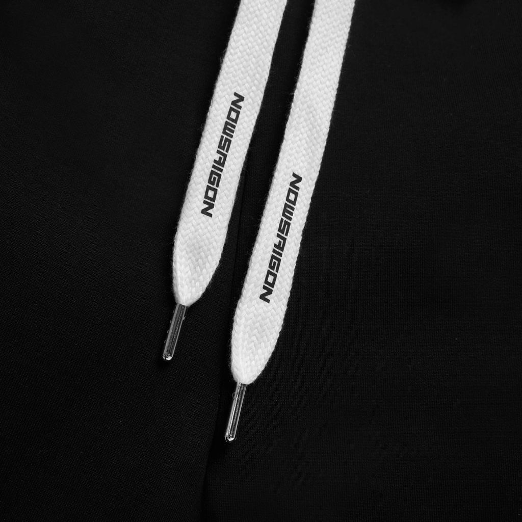 Quần NEEDS OF WISDOM Embroidered Nowsg Sweatshorts - Black - Local Brand Chính Hãng