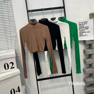 Áo Cổ Lọ Lụa Chất Thun Borip,Áo Croptop cổ lọ lụa