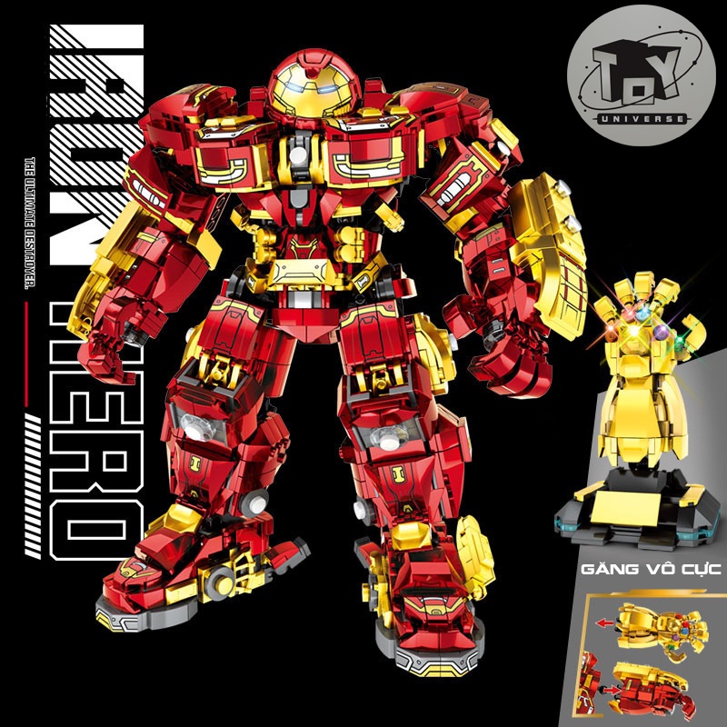 Đồ Chơi Lắp Ráp LEGO Robot, Xếp Hình Trí Tuệ Cho Trẻ Mô Hình Iron Man HulkBuster Kèm Găng Tay Vô Cực 76066 (2008 PCS)