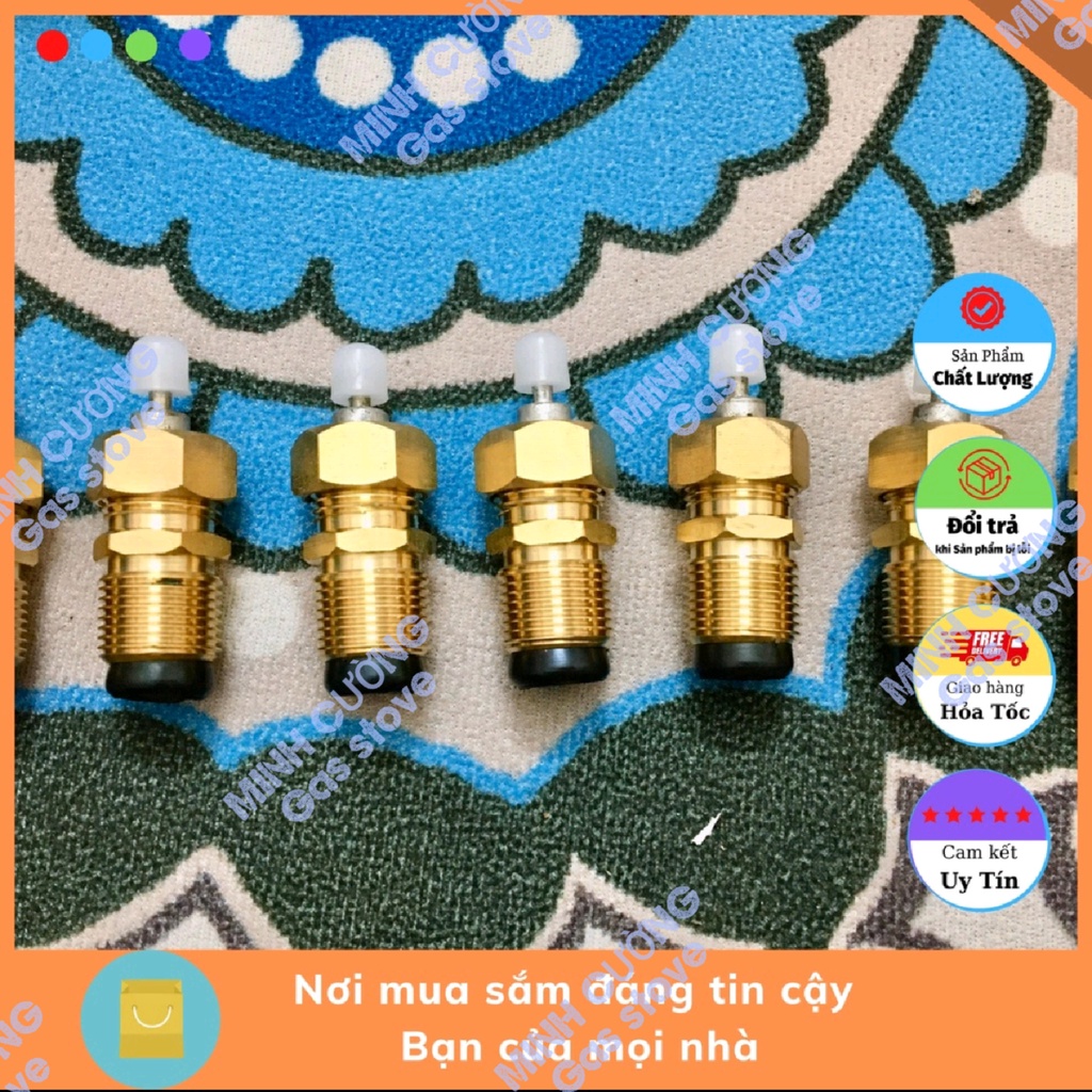 Đầu bơm/ sạc chai gas mini thông dụng, bằng đồng. Tặng 20 nút nhựa và 4 ron thay thế.