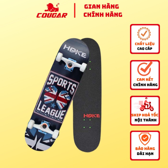 Ván Trượt Skateboard Cougar-Coolstep Super 1500-08 Gồm 7 Lớp Làm Bằng Gỗ Ép, Ván Trượt Thể Thao Cao Cấp