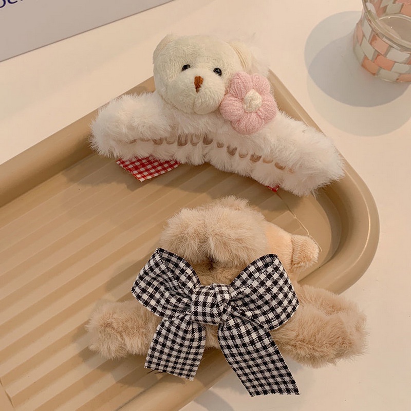 Kẹp Tóc Hình Tai Thỏ Lông Xù Đáng Yêu Cho Nữ Mùa Đông 2023