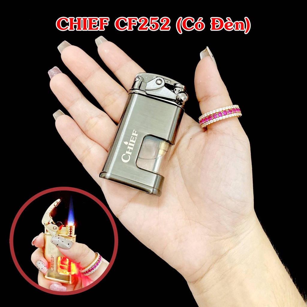 FREESHIP - HỎA TỐC 𝐇ỘT 𝐪𝐮𝐞̣𝐭 𝐁𝐚̣̂𝐭 𝐥𝐮̛̉𝐚 gaz lộ thiên CHIEF búng tay CF252 có đèn Led nhấp nháy