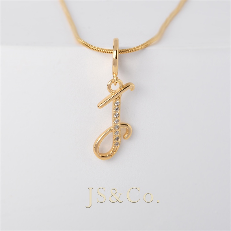 Đồng Hồ Đeo Tay JS & Co. Vòng cổ Chữ Cái Mạ Vàng 18K Đính Đá Zirconia 787N A-Z