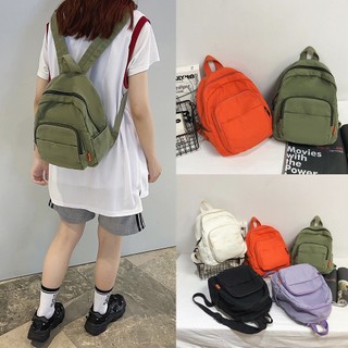 Balo đi học canvas màu trơn thời trang cho nữ cặp đi học nữ