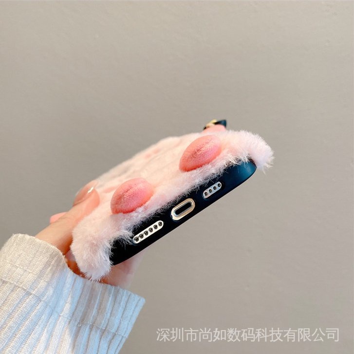 Ốp Điện Thoại Phủ Lông Hình Trứng Chiên / Ngôi Sao Kirby Nhật Hàn 14 Giữ Ấm Toàn Diện Cho 7 8P 14PRO 13PRO X / XSMAX XR 11 12